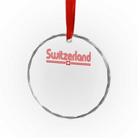 Switzerland Fan Retro Vintage Flag Crystal Glass Ornament