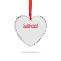 Switzerland Fan Retro Vintage Flag Heart Crystal Glass Ornament