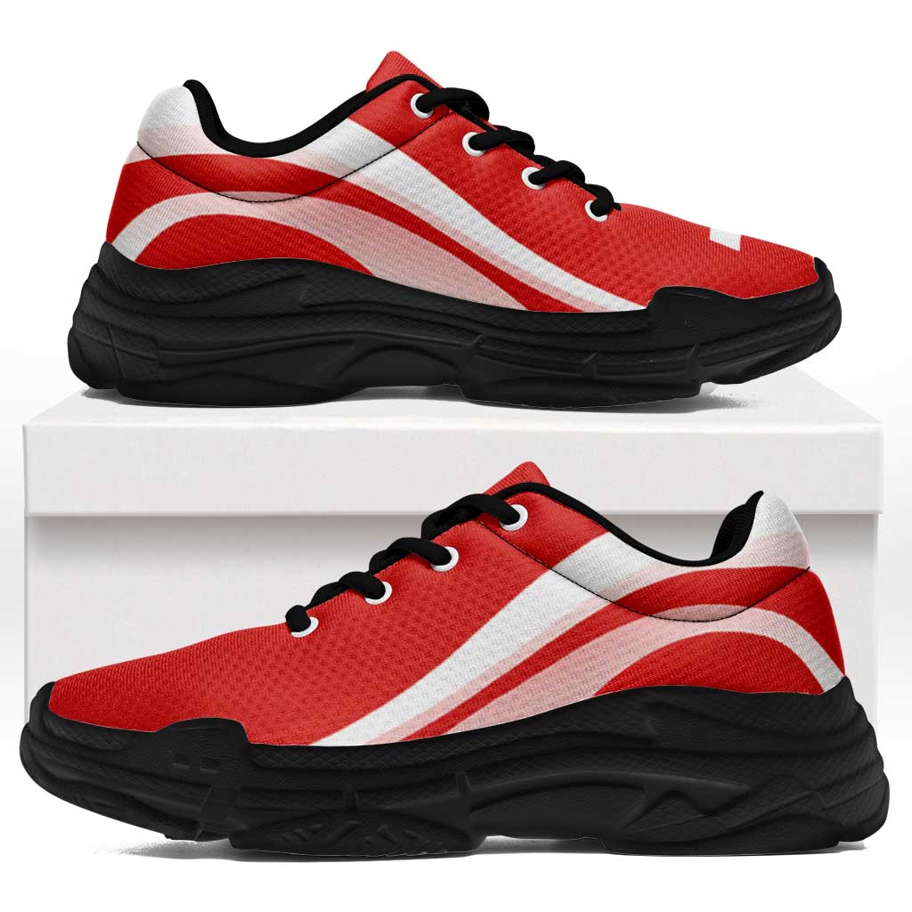 Switzerland Football Chunky Sneakers Flag-Inspired Curve Style