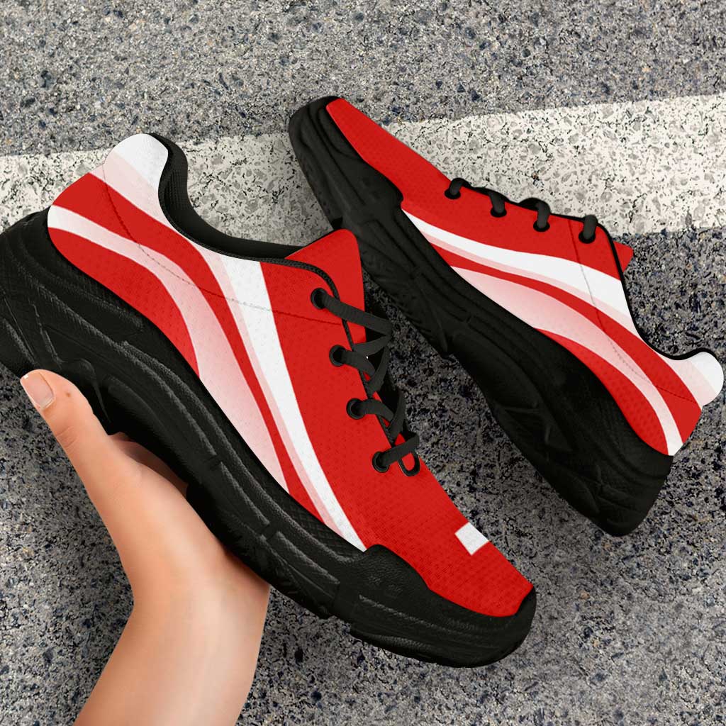 Switzerland Football Chunky Sneakers Flag-Inspired Curve Style