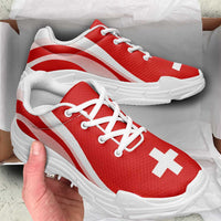 Switzerland Football Chunky Sneakers Flag-Inspired Curve Style