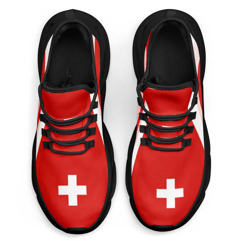 Switzerland Football Clunky Sneakers Flag-Inspired Curve Style