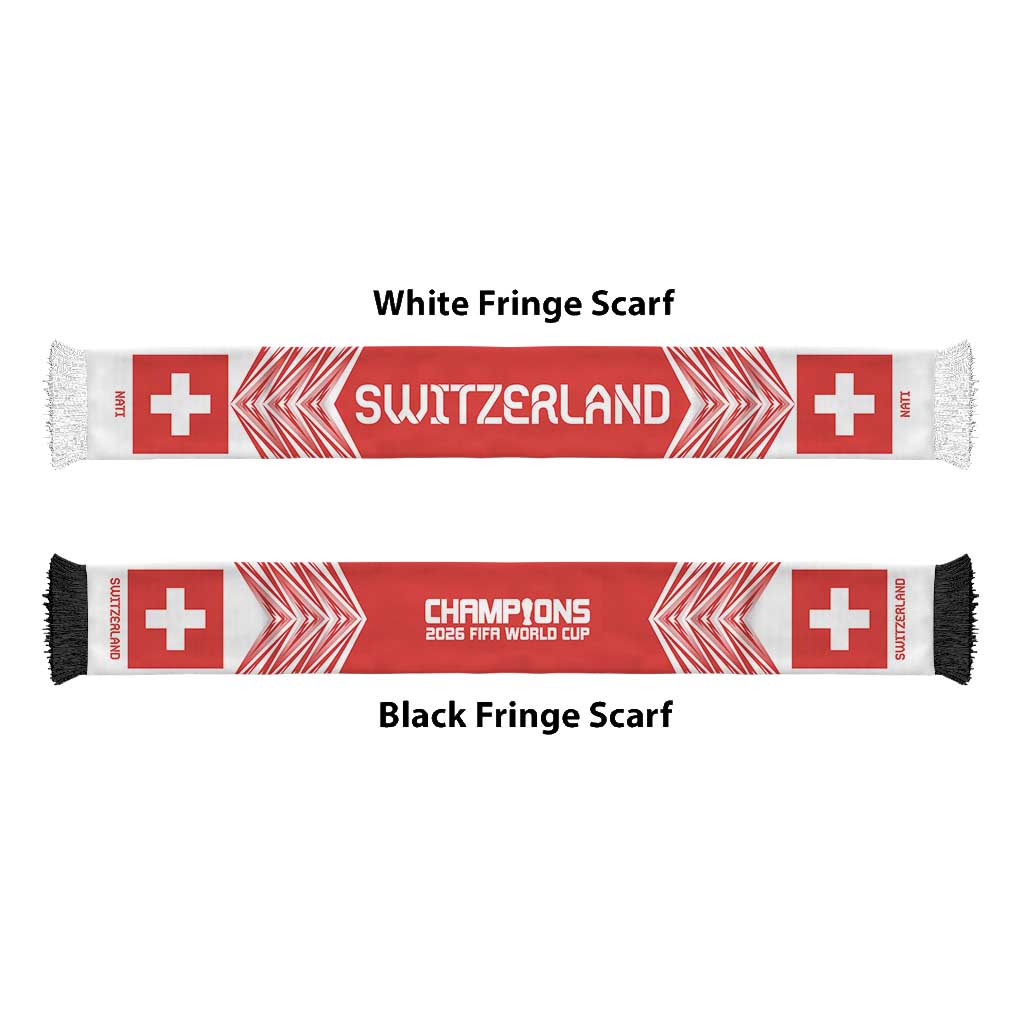 Switzerland Football Nations 2026 Soccer Scarf Sporty Pattern