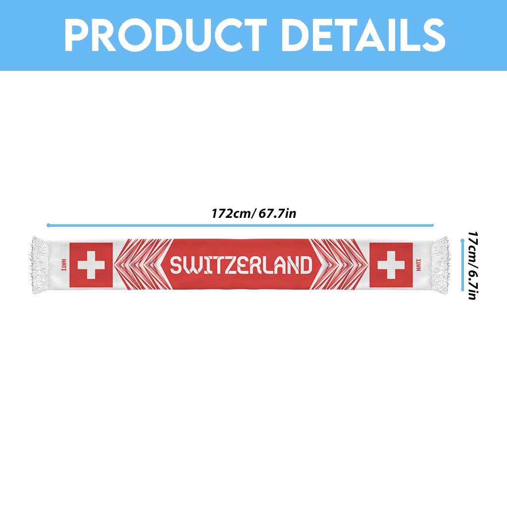 Switzerland Football Nations 2026 Soccer Scarf Sporty Pattern
