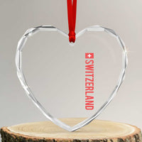 Switzerland Heritage Vintage Swiss Flag Schweiz Heart Crystal Glass Ornament
