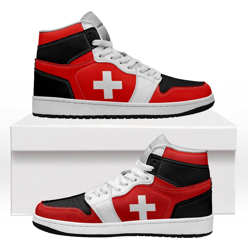 Switzerland High Sneakers AJ1 Classic National Flag Style - Wonder Print Shop