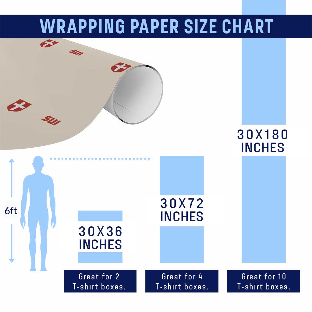 Switzerland Wrapping Paper Roll Vintage Retro Swiss Flag