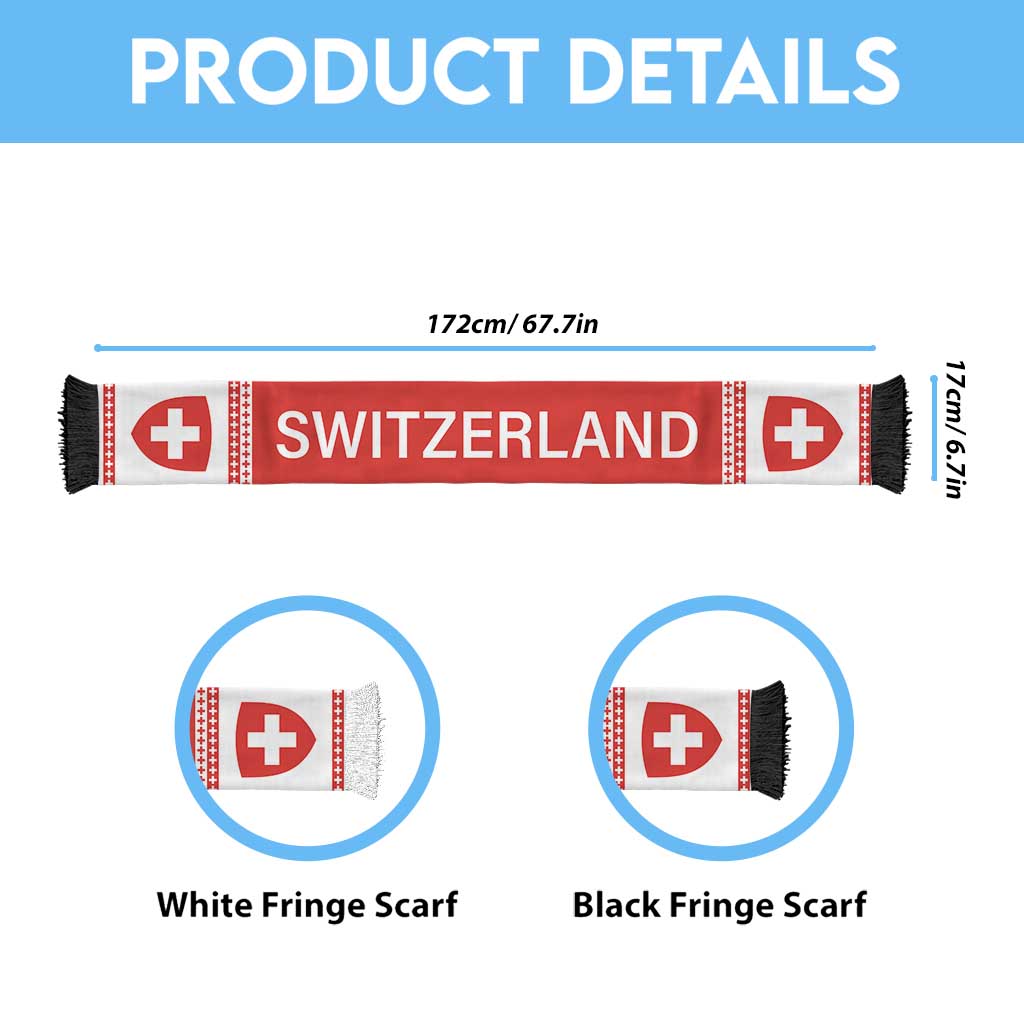 Switzerland World Football 2026 Soccer Scarf Go Rossocrociati Road To Glory
