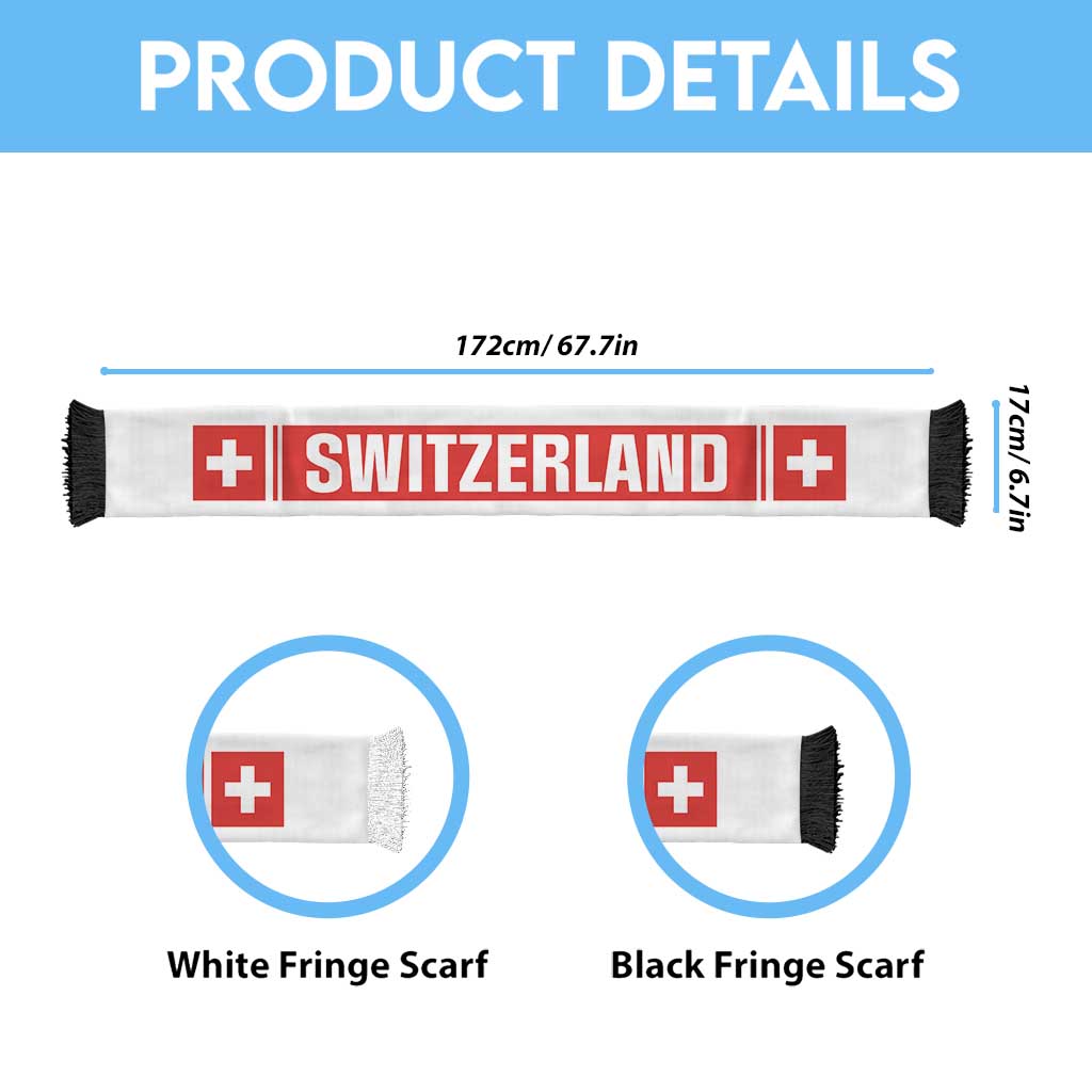Switzerland World Football 2026 Soccer Scarf National Pride Never Stops