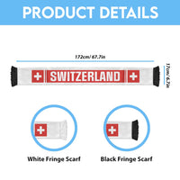 Switzerland World Football 2026 Soccer Scarf National Pride Never Stops