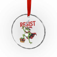 Sword Wielding Frog Resistance Crystal Glass Ornament Resist Protest No Kings - Wonder Print Shop
