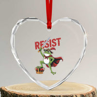 Sword Wielding Frog Resistance Heart Crystal Glass Ornament Resist Protest No Kings - Wonder Print Shop