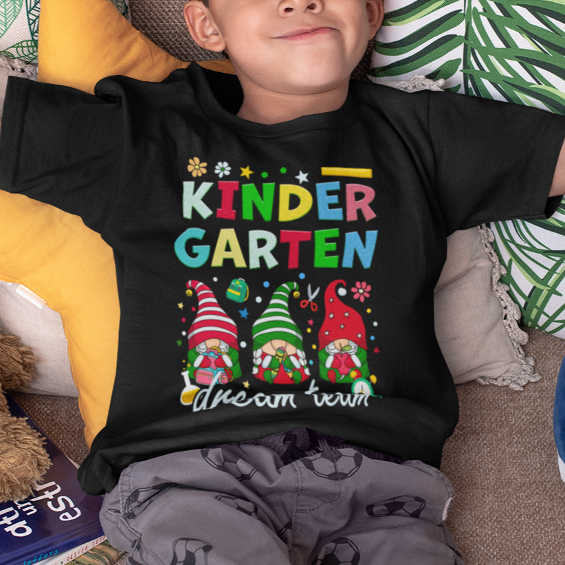 Kindergarten Gnomes T Shirt For Kid Dream Team Kinder Kids 1st Day Of School - Wonder Print Shop