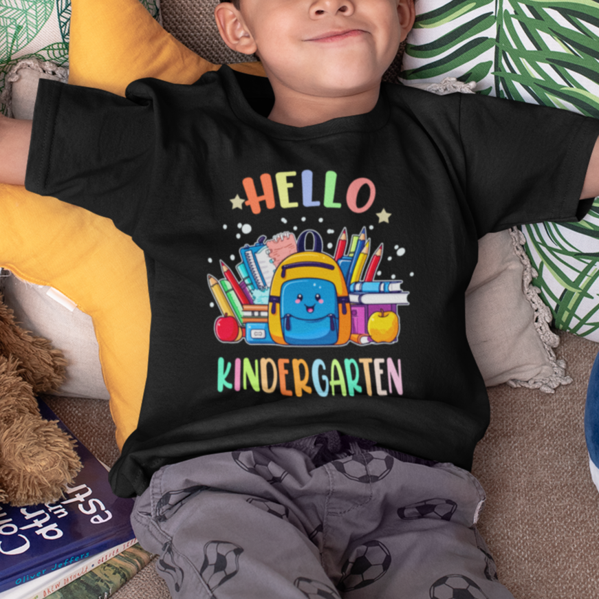 Hello Kindergarten T Shirt For Kid Happy First Day Of School Boys Girls - Wonder Print Shop
