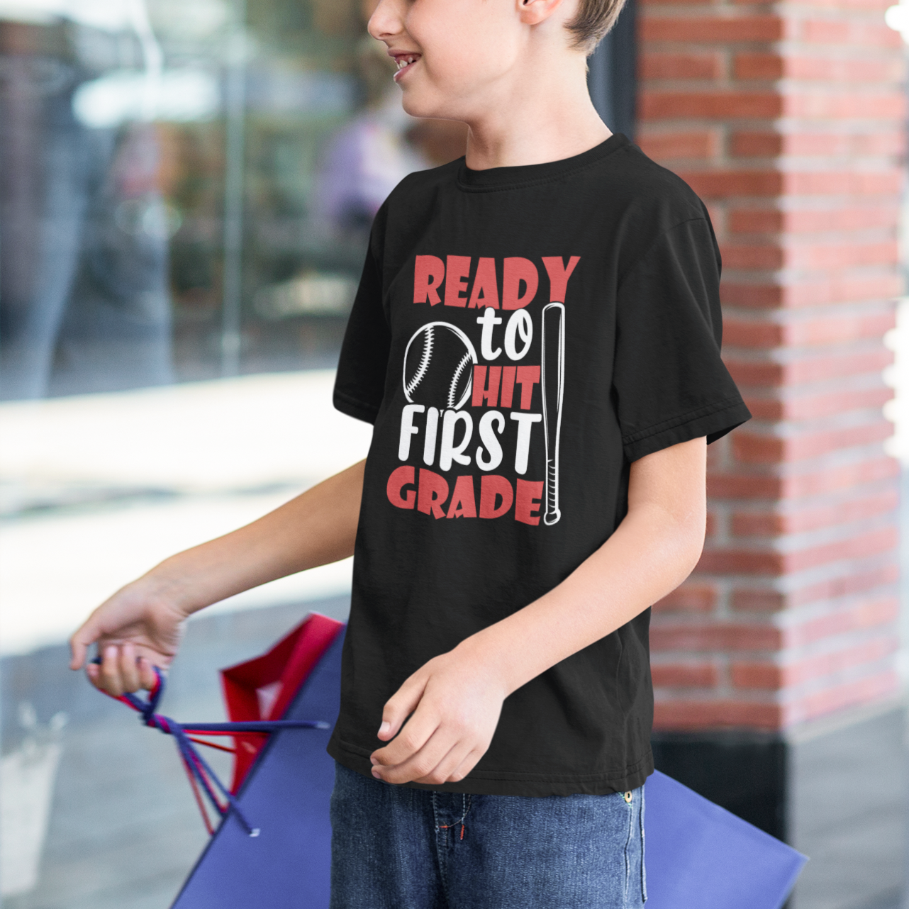 1st Grade T Shirt For Kid Ready To Hit First Grade Baseball Lovers - Wonder Print Shop