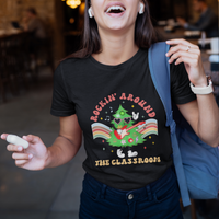 Teacher Christmas T Shirt Rockin' Around The Classroom Groovy Xmas Tree - Wonder Print Shop