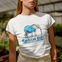 Earth Day T Shirt Animals Wildlife Elephant Conservation Earth Day - Wonder Print Shop