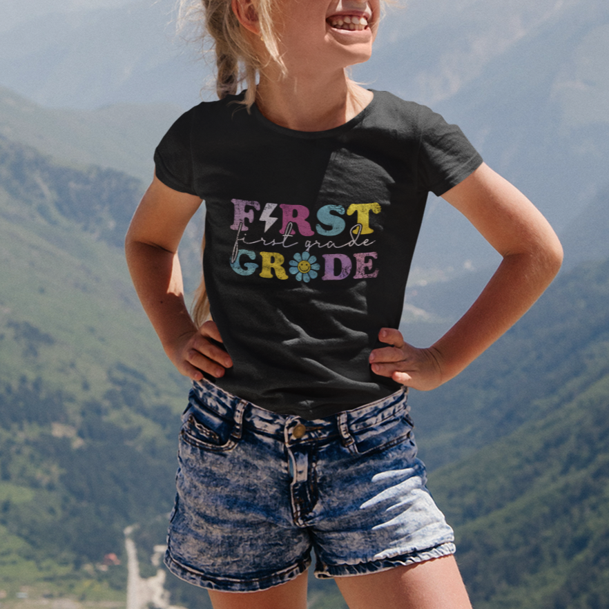 Groovy 1st Grade Vibes T Shirt For Kid First Day Back to School - Wonder Print Shop