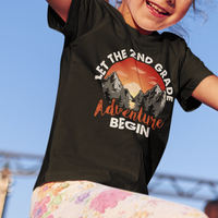 Hello 2nd Grade T Shirt For Kid Let The Second Grade Adventure Begin Retro Sunset - Wonder Print Shop