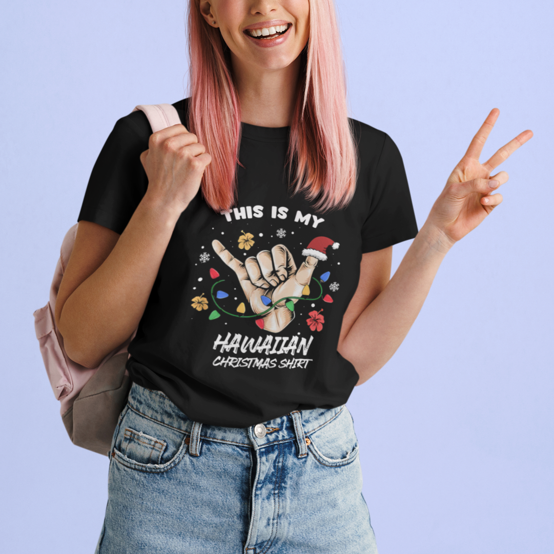 This Is My Hawaiian Christmas Shirt Tropical Xmas Hawaii Shaka T Shirt - Wonder Print Shop