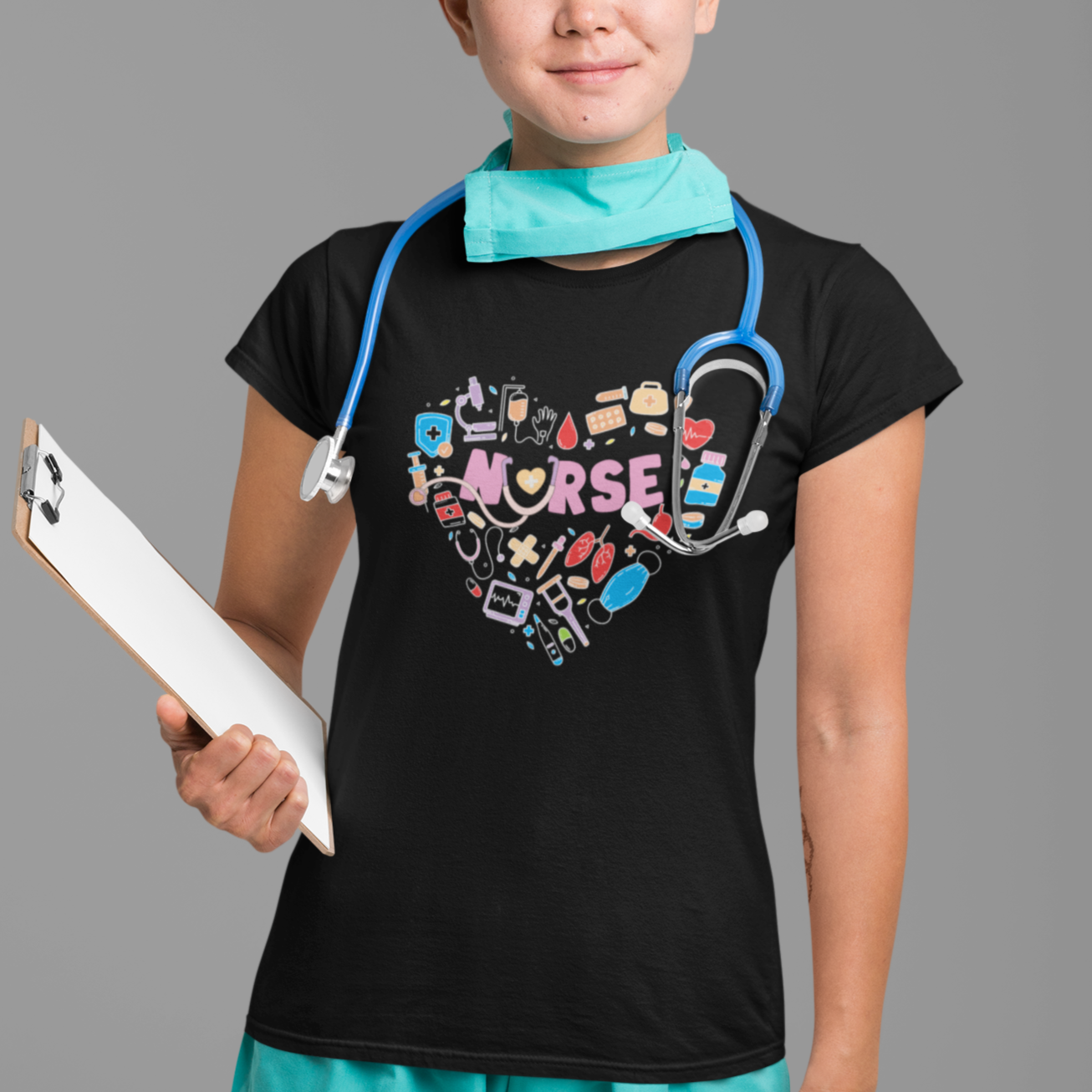 Funny Nurse T Shirt For Women Nurse Heart Stethoscope Nursing Nurse Appreciation, Scrub Life, Nurse Week Gift, Nurse Life for Work - Wonder Print Shop