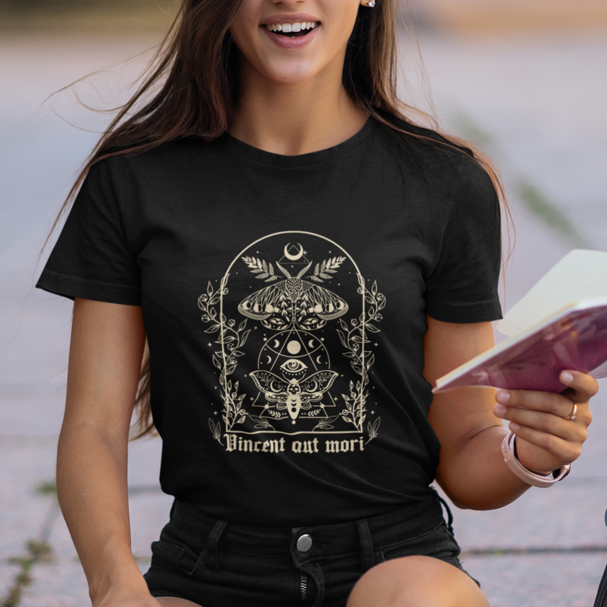 Moth T Shirt For Women Dark Academia Mythology Luna Moth Death Moth Vincent Aut Mori LAtin Cecropia Moth Celestial Gypsy Mystical Vintage Retro Shirt for Women, Moth T-shirt, Spirituality Shirt - Wonder Print Shop