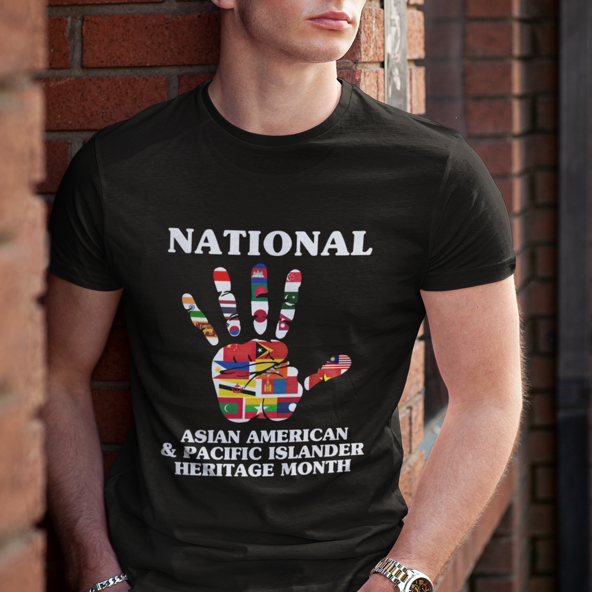 Asian American T Shirt Asian American And Pacific Islander Heritage Month Hand - Wonder Print Shop
