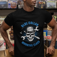 Labor Day T Shirt American Flag Happy Labor Day Blue Collar Working Class - Wonder Print Shop