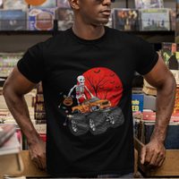 Halloween Skeleton T Shirt Skeleton Riding Monster Truck Candy Funny Scary Pumpkin - Wonder Print Shop