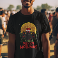 Mothman Christmas T Shirt Funny Merry Mothmas Cryptid Xmas Santa - Wonder Print Shop