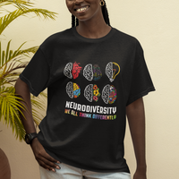Neurodiversity T Shirt We All Think Differently Autism ADHD ASD - Wonder Print Shop