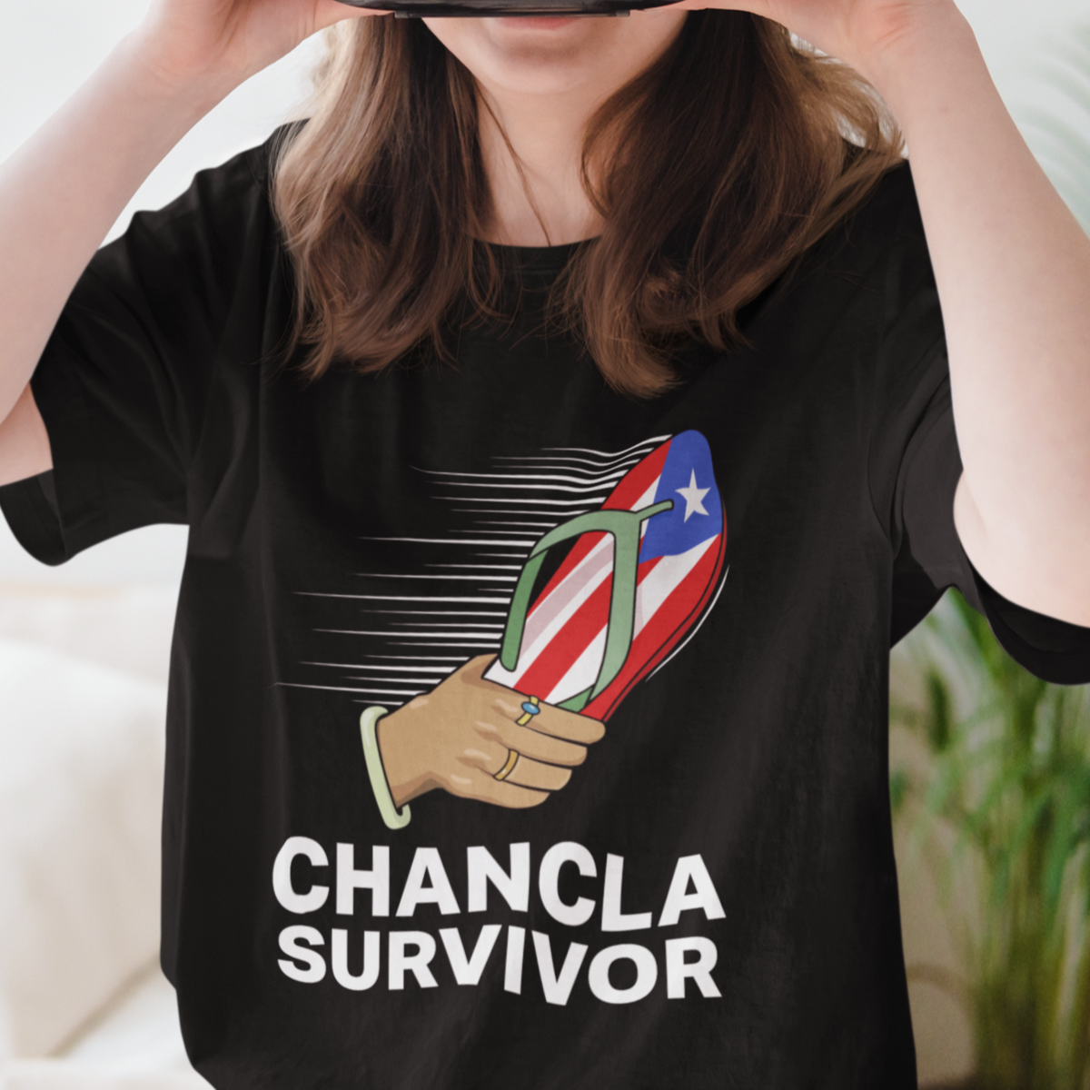 Puerto Rico T Shirt Chancla Survivor Puerto Rico Flag Boricua Hispanic Heritage - Wonder Print Shop