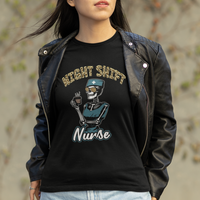 Funny Nurse T Shirt Funny Night Shift Nurse Skeleton Nurse Halloween RN Nurses Pride, Scrub Life, Nurse Life Pride, Nurse Appreciation Gift for Nurse Week - Wonder Print Shop