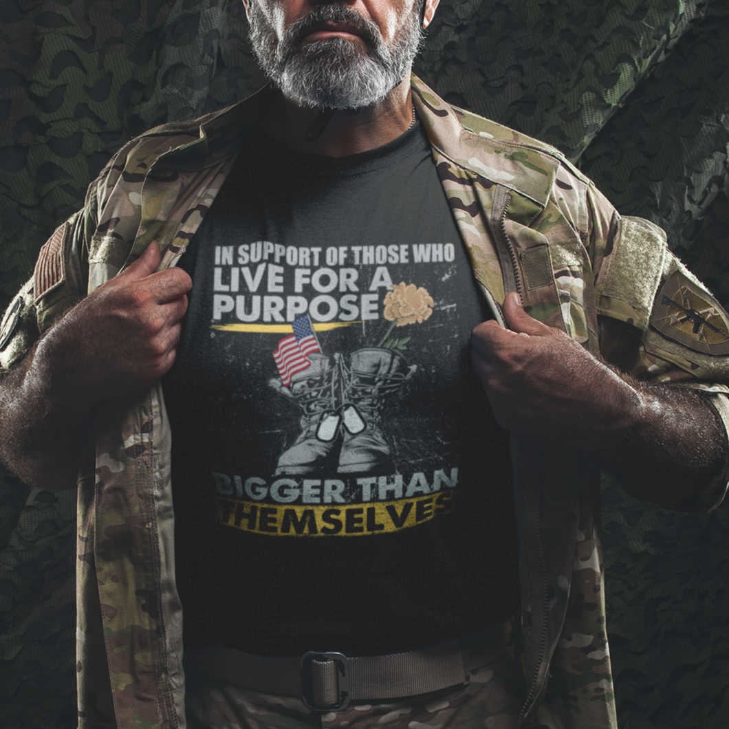 American Veteran T Shirt In Support Of Those Who Life For A Purpose Bigger Than Themselves - Wonder Print Shop