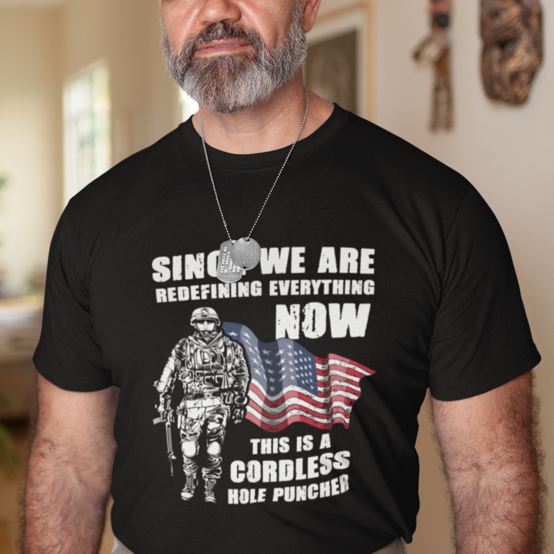 American Patriot T Shirt This Is A Cordless Hole Puncher US Flag Rifle - Wonder Print Shop
