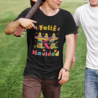 Feliz Navidad Mexican Fiesta Hot Pepper Guitar Party T Shirt - Wonder Print Shop