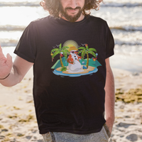 Christmas In Hawaii T Shirt Hawaiian Snowman Xmas Palm Tree At The Beach - Wonder Print Shop