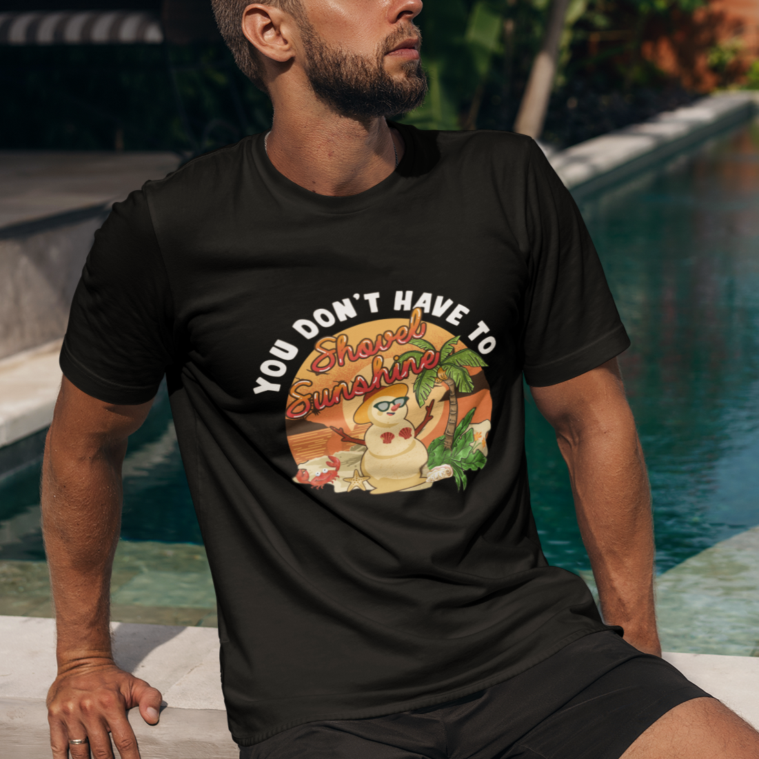 Christmas In Hawaii T Shirt Hawaiian Snowman You Don't Have To Shovel Sunshine - Wonder Print Shop