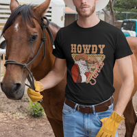 Howdy Santa Cowboy Vintage Western Christmas T Shirt - Wonder Print Shop