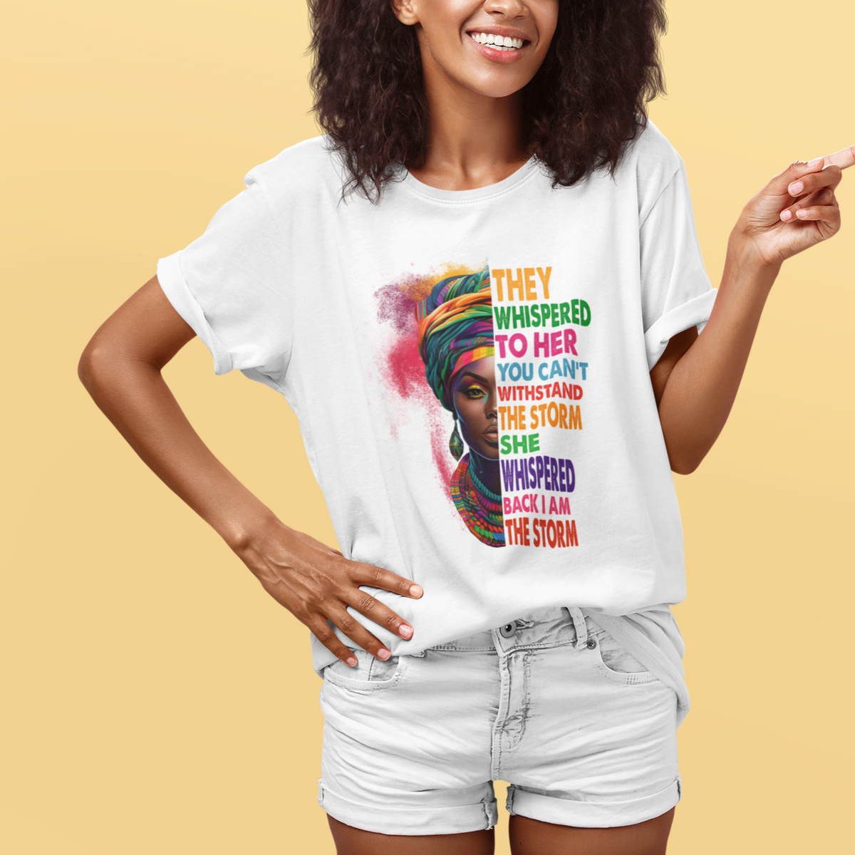 Black History Month T Shirt African Women She Whispered Back I Am The Storm - Wonder Print Shop