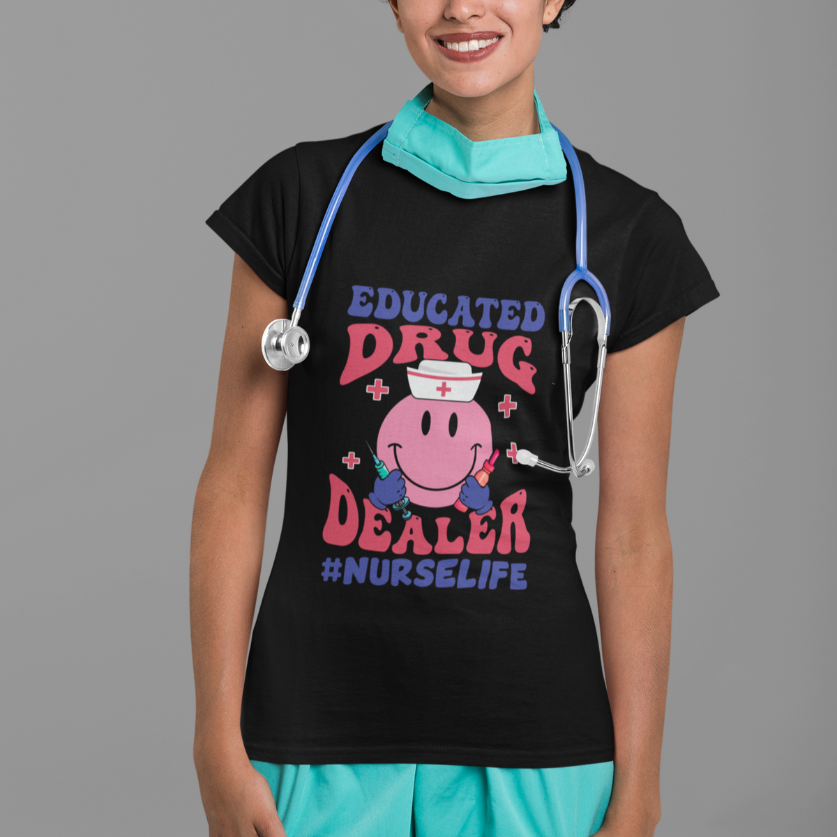 Funny Nurse T Shirt Educated Drug Dealer Nurse Life Groovy Funny Nurse - Wonder Print Shop