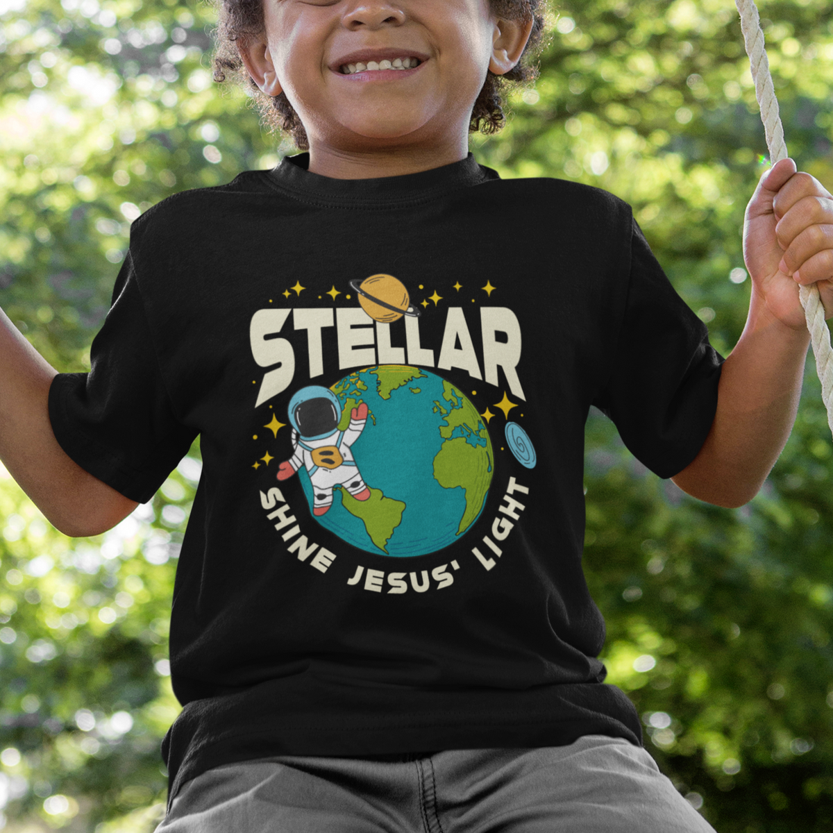 VBS Stellar T Shirt For Kid Shine Jesus Light VBS Vacation Bible School Space Christian - Wonder Print Shop