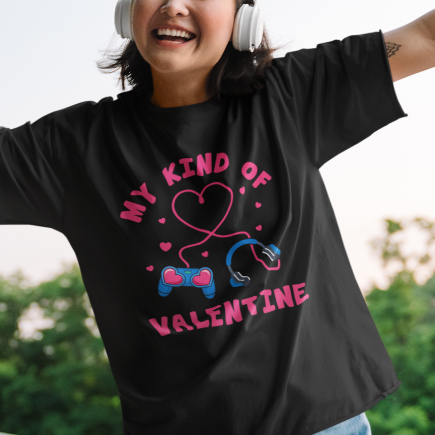 Valentine's Day T Shirt My Kind Of Valentine Gaming Gamer Men Boy Kid - Wonder Print Shop