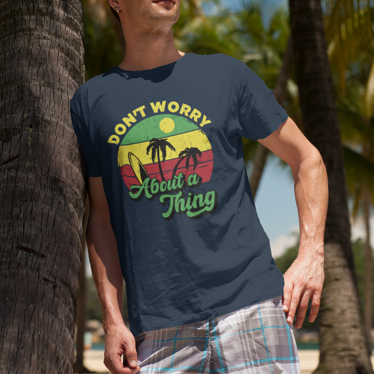 Jamaica T Shirt Don't Worry About A Thing Retro Caribbean Jamaica Reggae - Wonder Print Shop