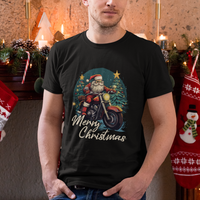 Santa Claus Biker T Shirt Merry Christmas Riding Motorcycle - Wonder Print Shop