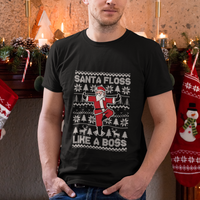 Christmas T Shirt Santa Floss Like A Boss Funny Dancing - Wonder Print Shop