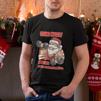 Christmas T Shirt Civing Muscles Santa Weightlifting Gymer - Wonder Print Shop