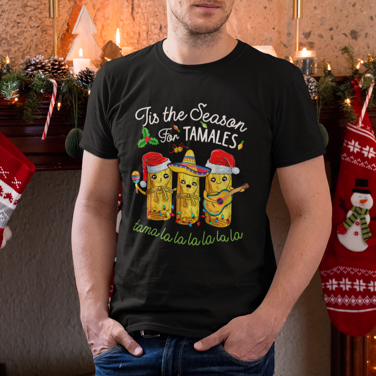 Tis The Season For Tamales Mexican Christmas T Shirt - Wonder Print Shop