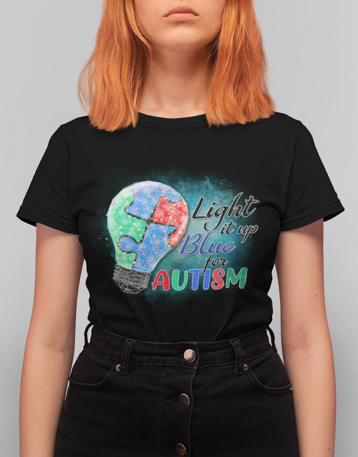 Light Up Blue Autism Awareness Autistic Include Support T Shirt - Wonder Print Shop