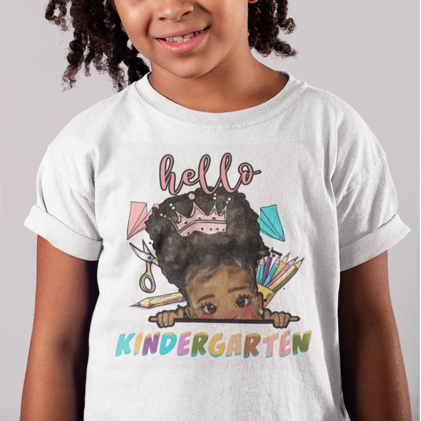 Hello Kindergarten T Shirt For Kid Cute Melanin Little Girl Kinder Era - Wonder Print Shop